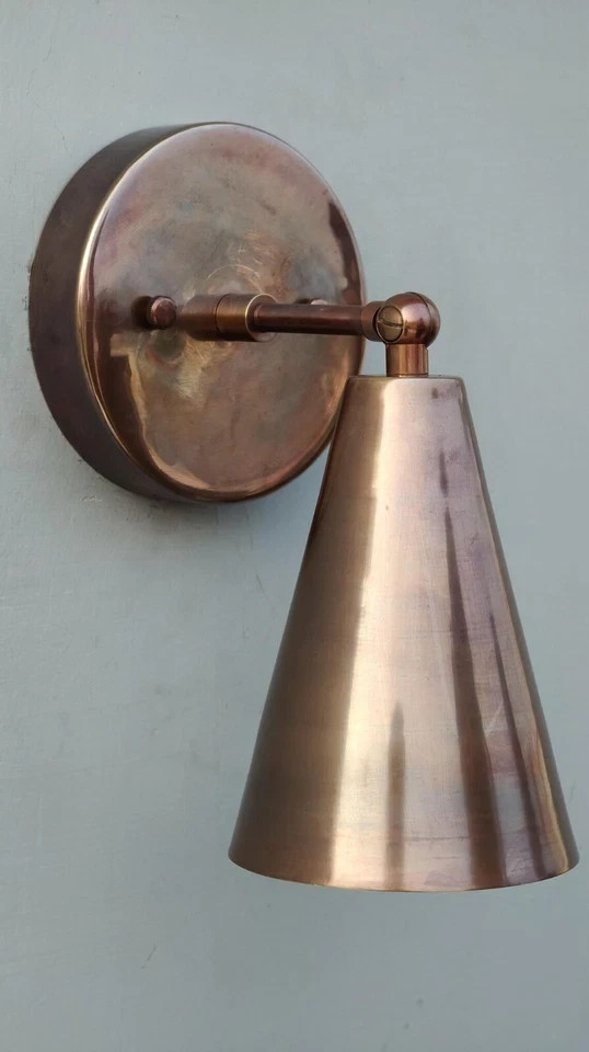 Mid Century Modern Antique Italian Cone Wall Light 1 Light Antique Wall Sconce