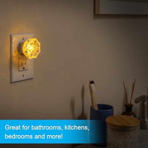 LED Night Light Plug-In Amber Energy Efficient Bedroom Nursery 2 Pack