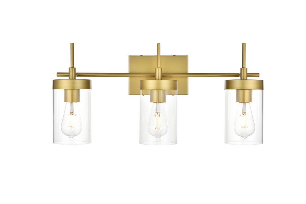 Elegant Lighting LD7319W24 Taryin 3 Light 24″W Vanity Light – Brass