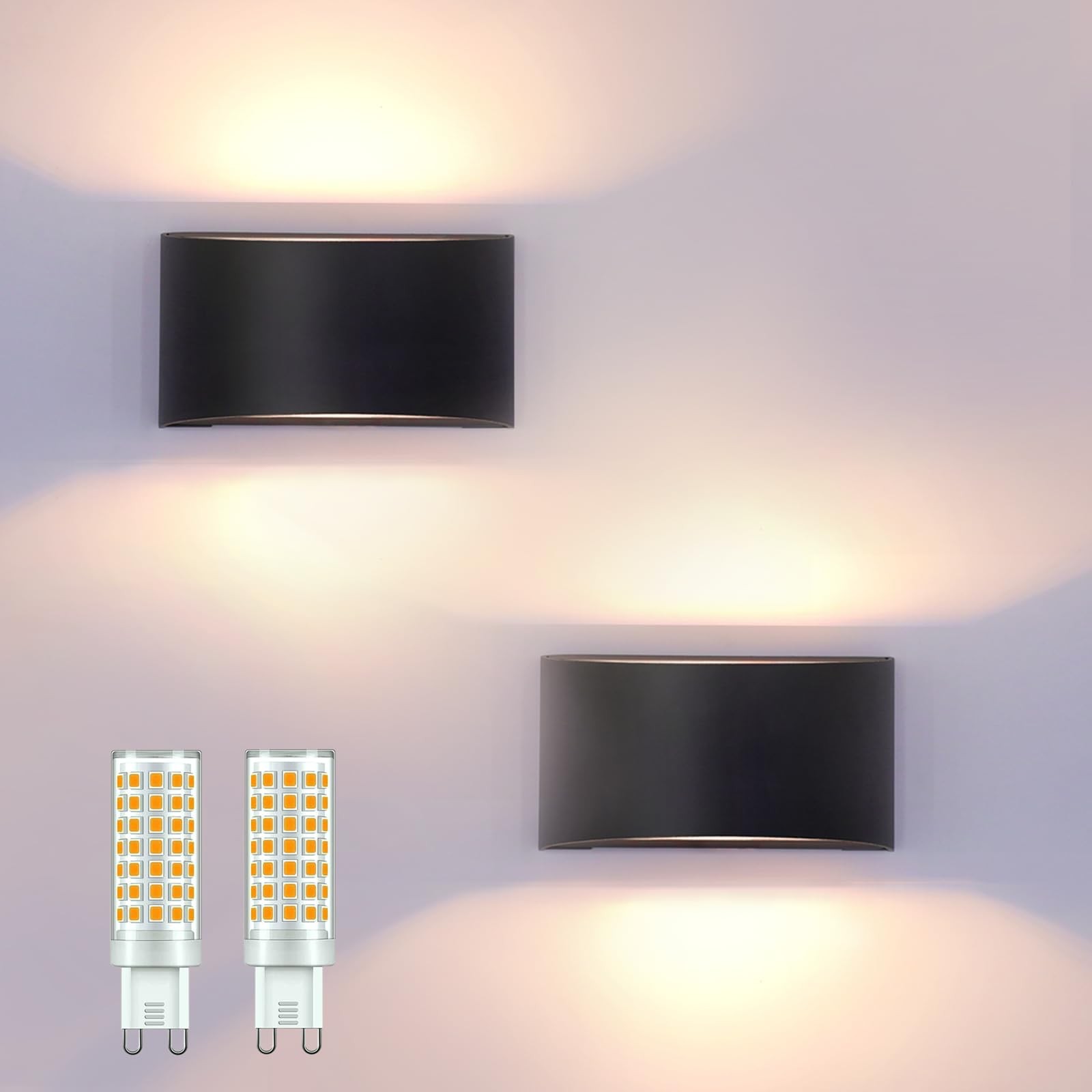 Modern LED Wall Sconce,Warm White 3000K,Hardwired Indoor Black Wall Lights Se…