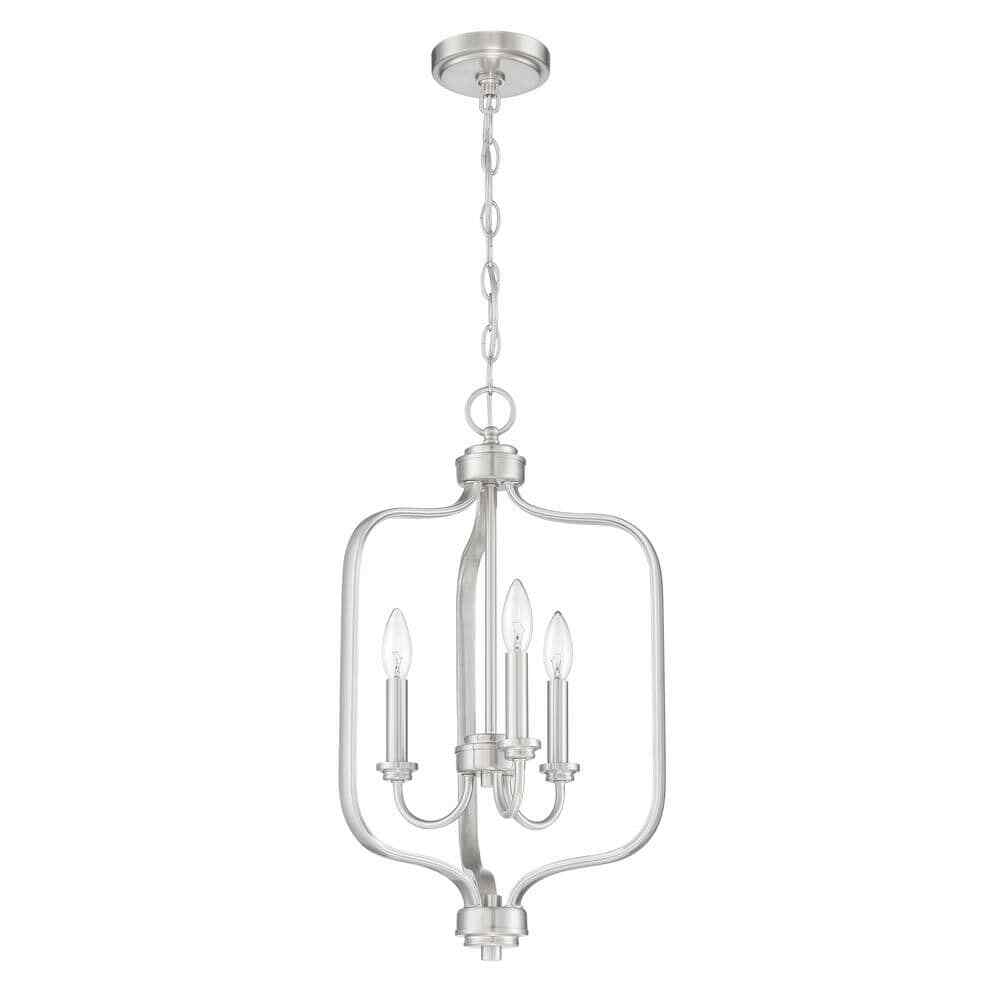 CRAFTMADE Bolden 60-Watt 3-Light Brushed Polished Nickel Finish Hanging Foyer