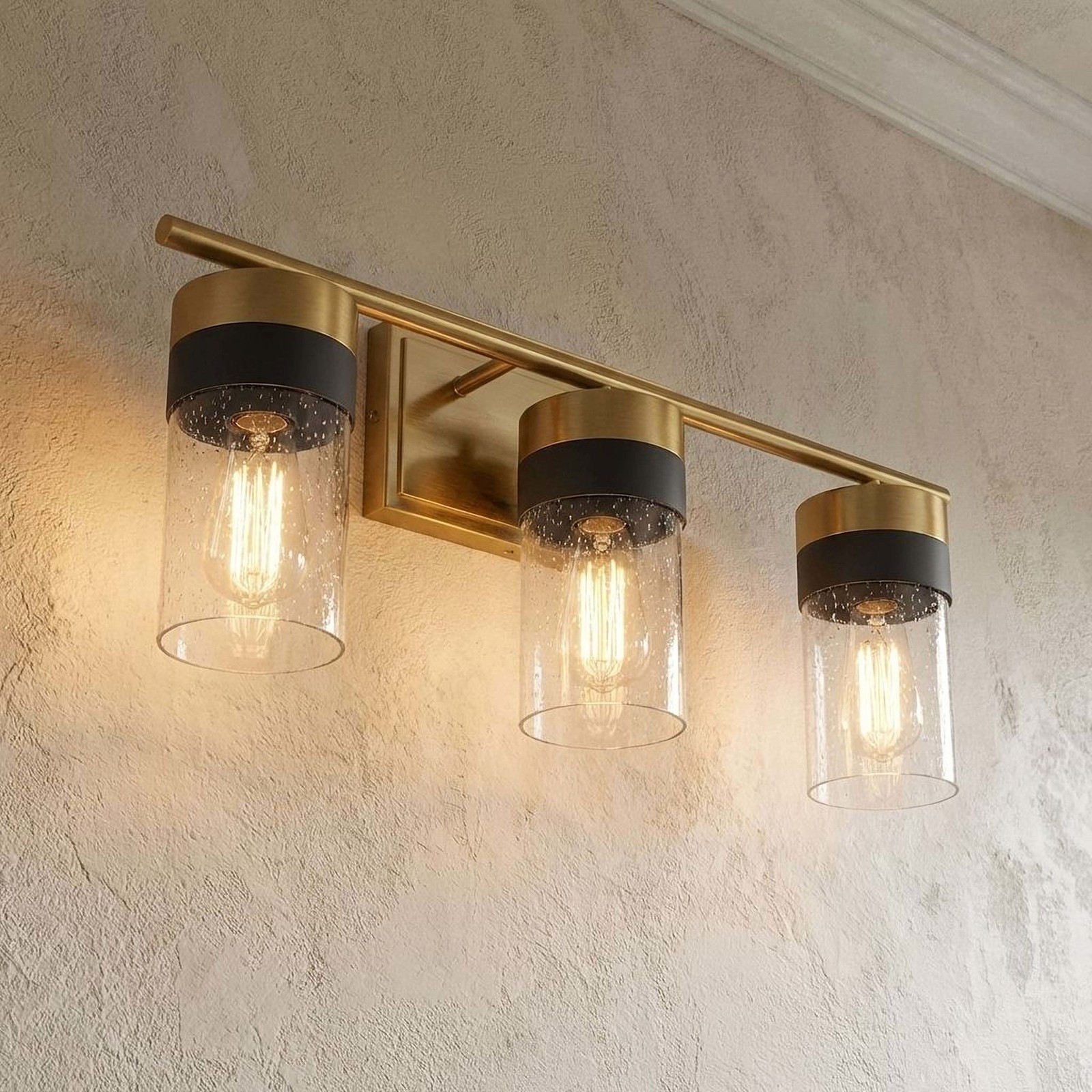 Savoy House 8-3600-3 Brickell 3 Light 22″W Vanity Light – Brass