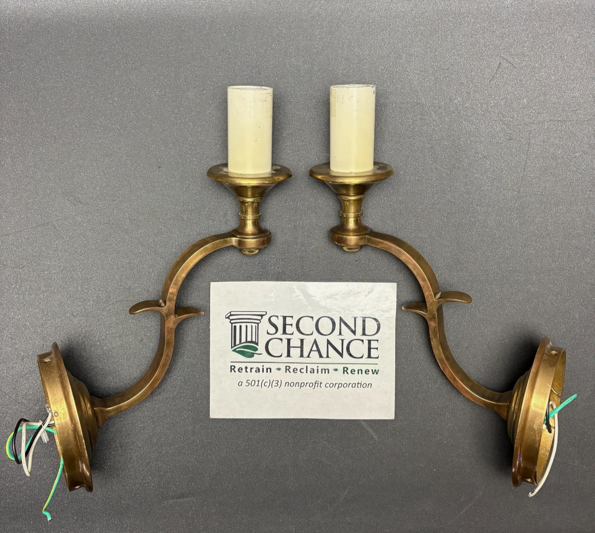Pair of Channing Visual Comfort Sconces Hand Rubbed Antique Brass