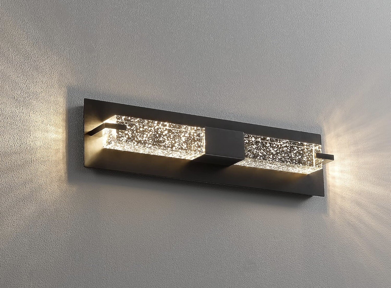 WOSHITU Black Dimmable LED Wall Sconce Light 19” LOT OF 4 – Modern w/ Bubbles
