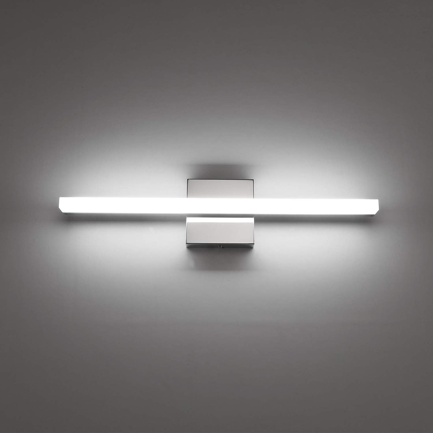 Lampara De Bano Moderna Sobre Espejo 16 Pulgadas IP44 9W Cromada Barra De Luz