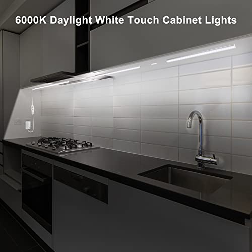 Under Cabinet Lights Plug in, 3 Pcs 12 Inch 3 Pack Daylight White (6000K)