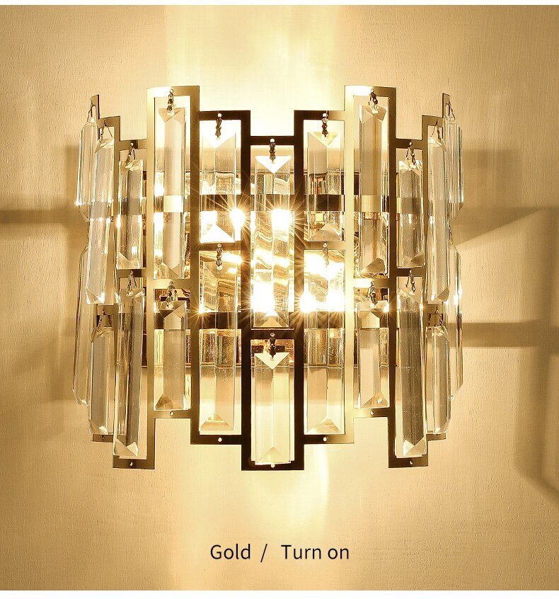 Modern LED Wall Lamp Luxury Crystal Creative Bedroom Study Staircase Lighting