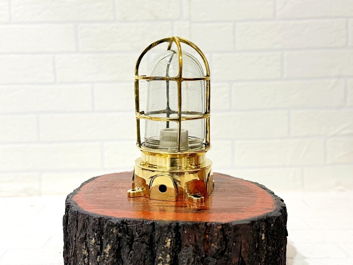 Solid Brass Marine Wall Ceiling Light Nautical Bulkhead Industrial Fixture