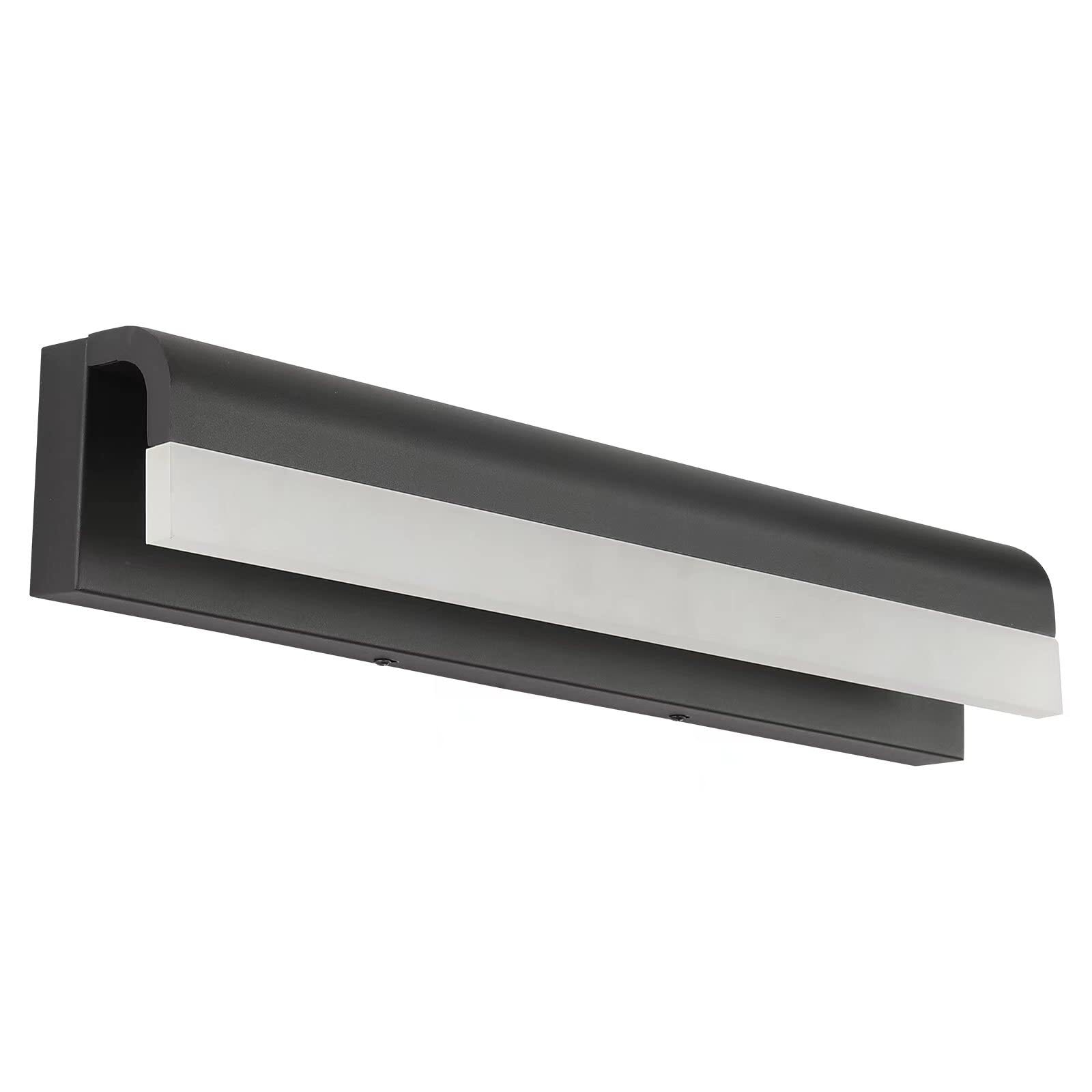 Dimmable LED Vanity Light 23.6″ Modern Black Rectangle 20W, 6000K, Cool White