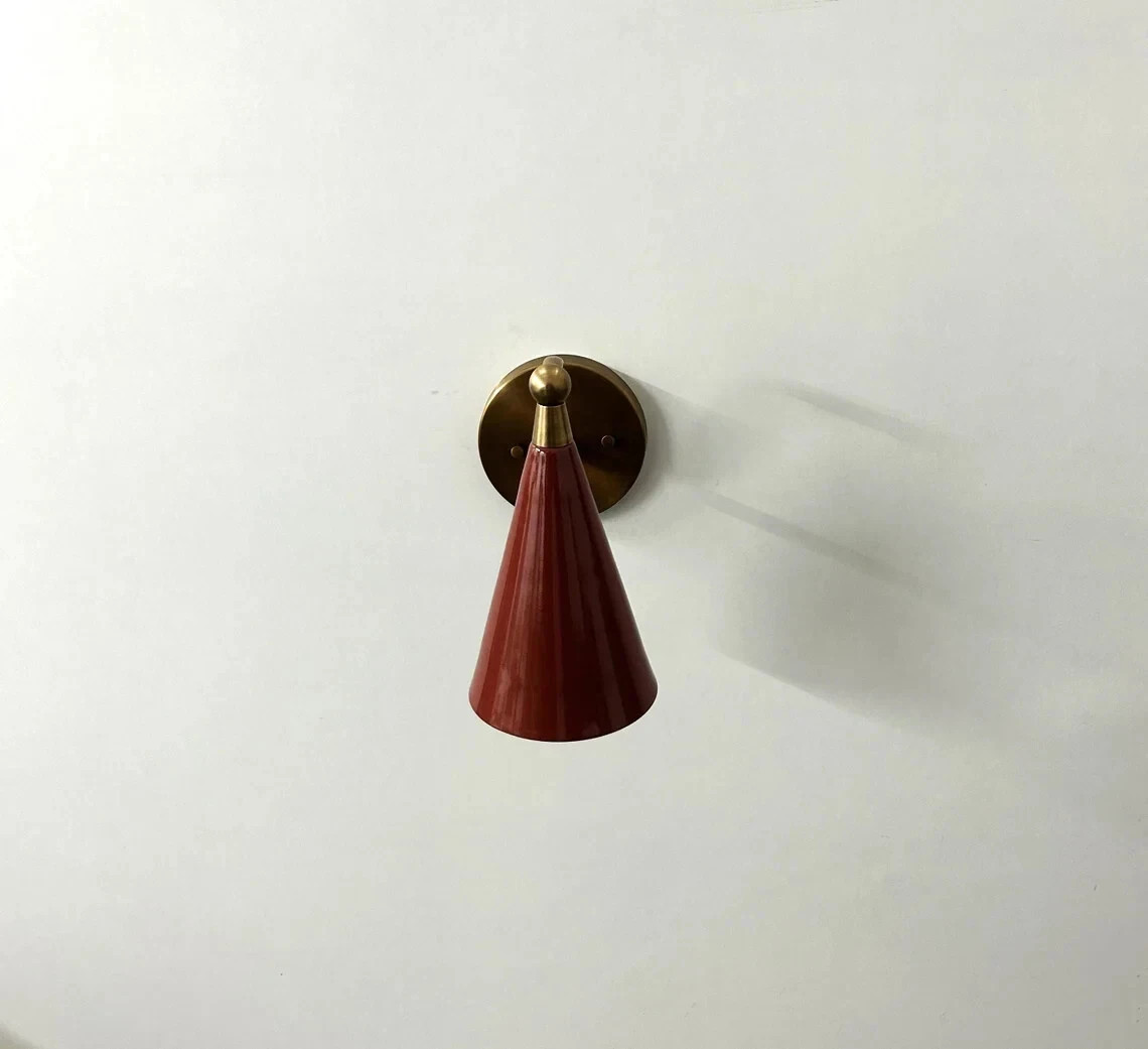 1 Light Modern Styl Mid Century Raw Brass Wall Lamp fixture Handmade Wall Sconce