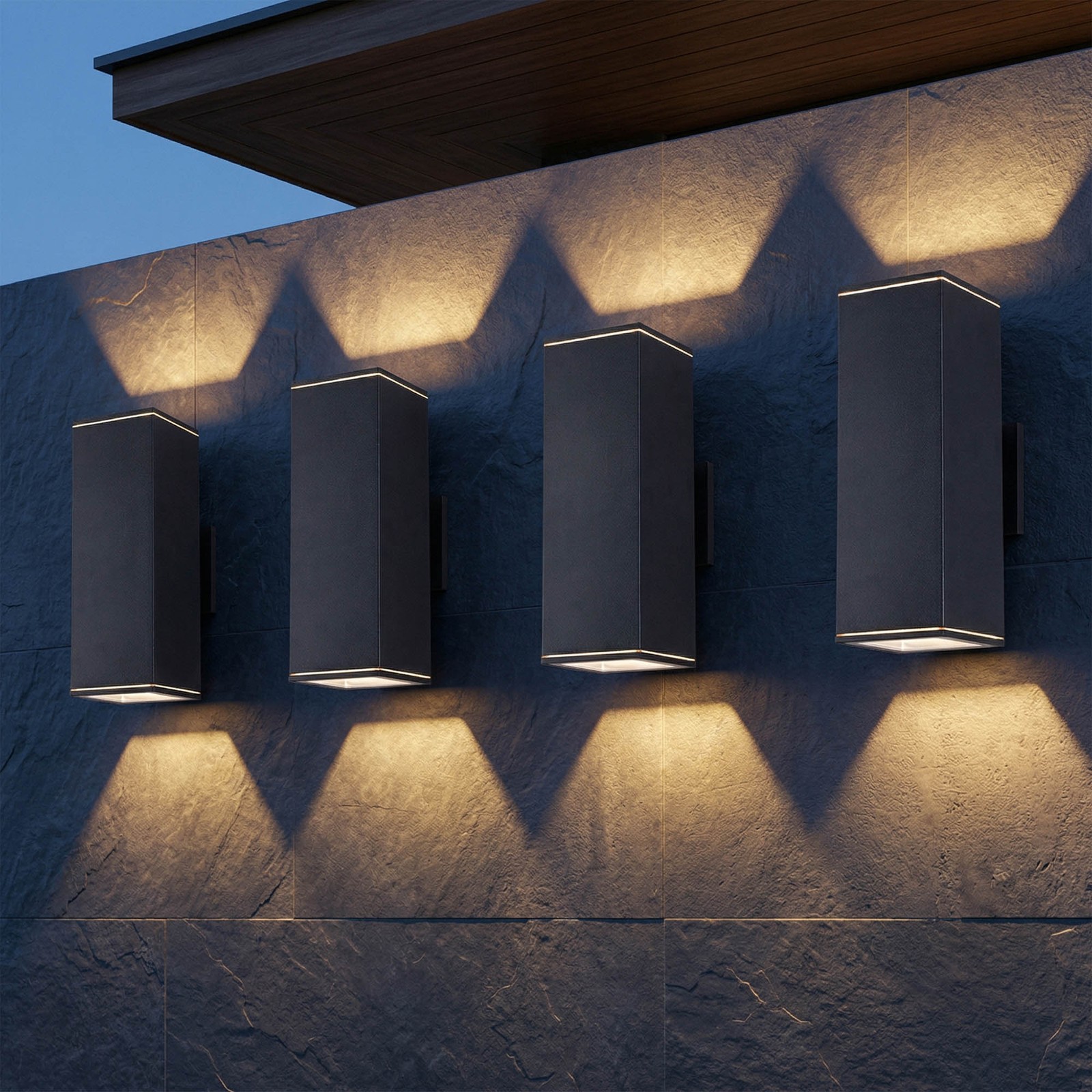 4 Pack 12″ Outdoor Wall Lamp Up Down Light Exterior Sconce Waterproof Fixture UL