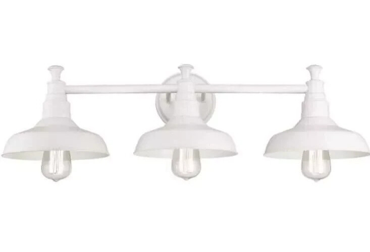 DESIGN HOUSE «KIMBALL» 3-LAMP VANITY LIGHT FIXTURE WHITE FARMHOUSE 60W 579656