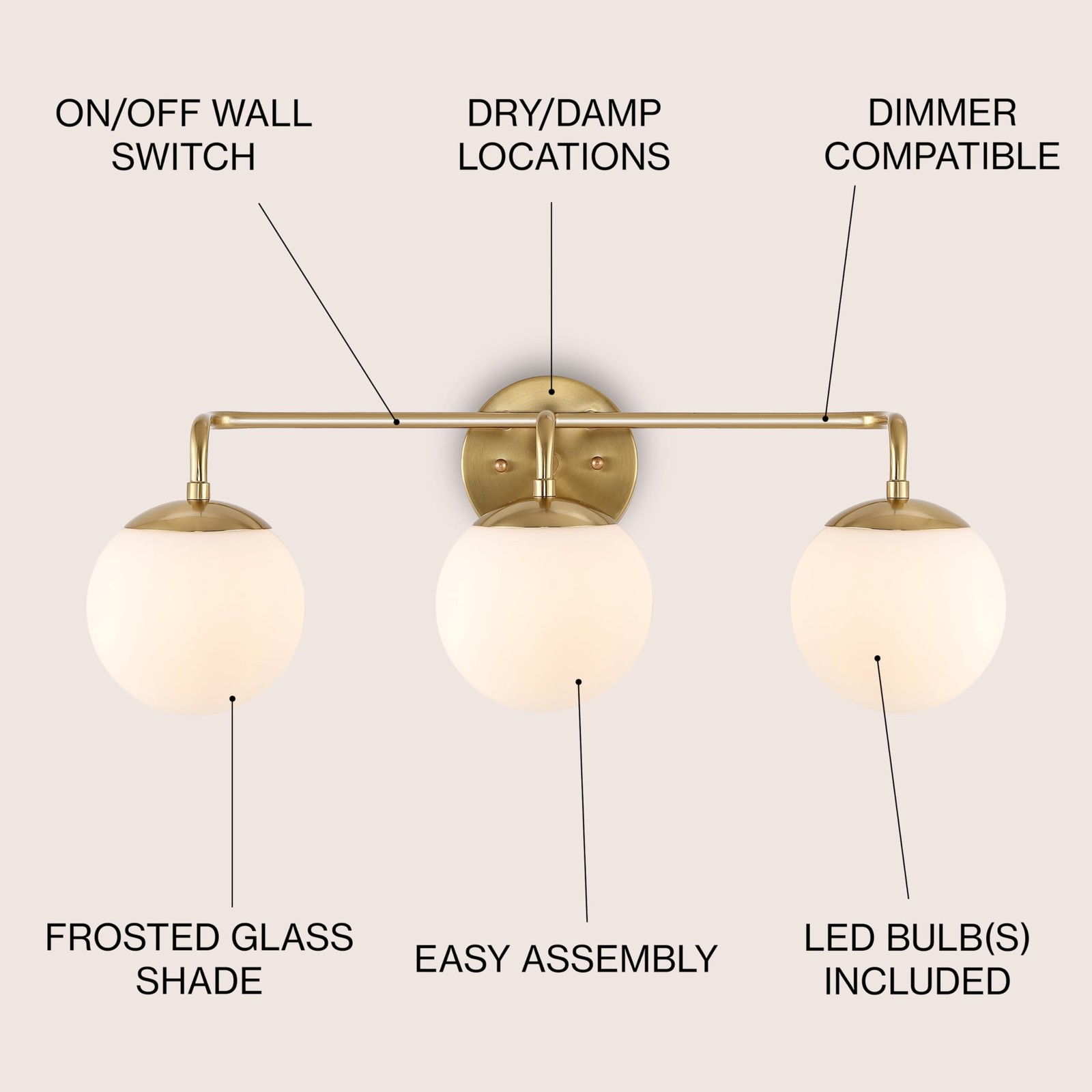JONATHAN Y Lighting JYL3536A – Bathroom Fixtures Indoor Lighting