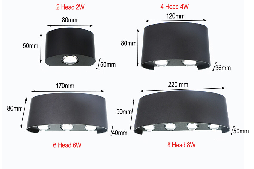 LED Wall Light 2W 4W 6W 8W Dual Head Sconce Lamp Light Fixture Outdoor Light LTW