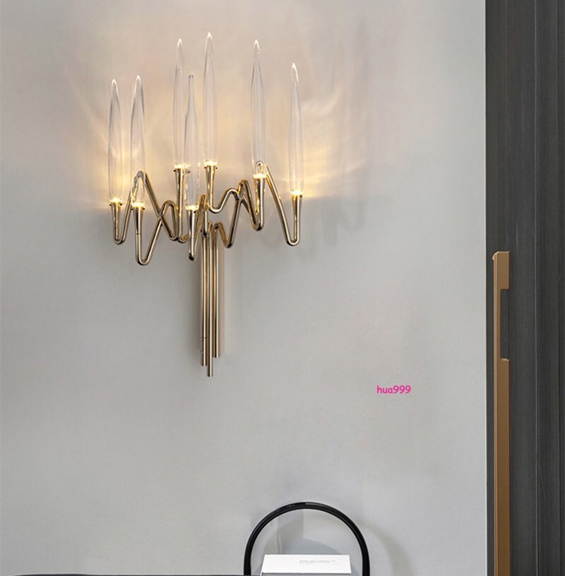 7-Lights Wall Sconce Hardwired Light Crystal Indoor Fixture Candelabra Lamp H26″