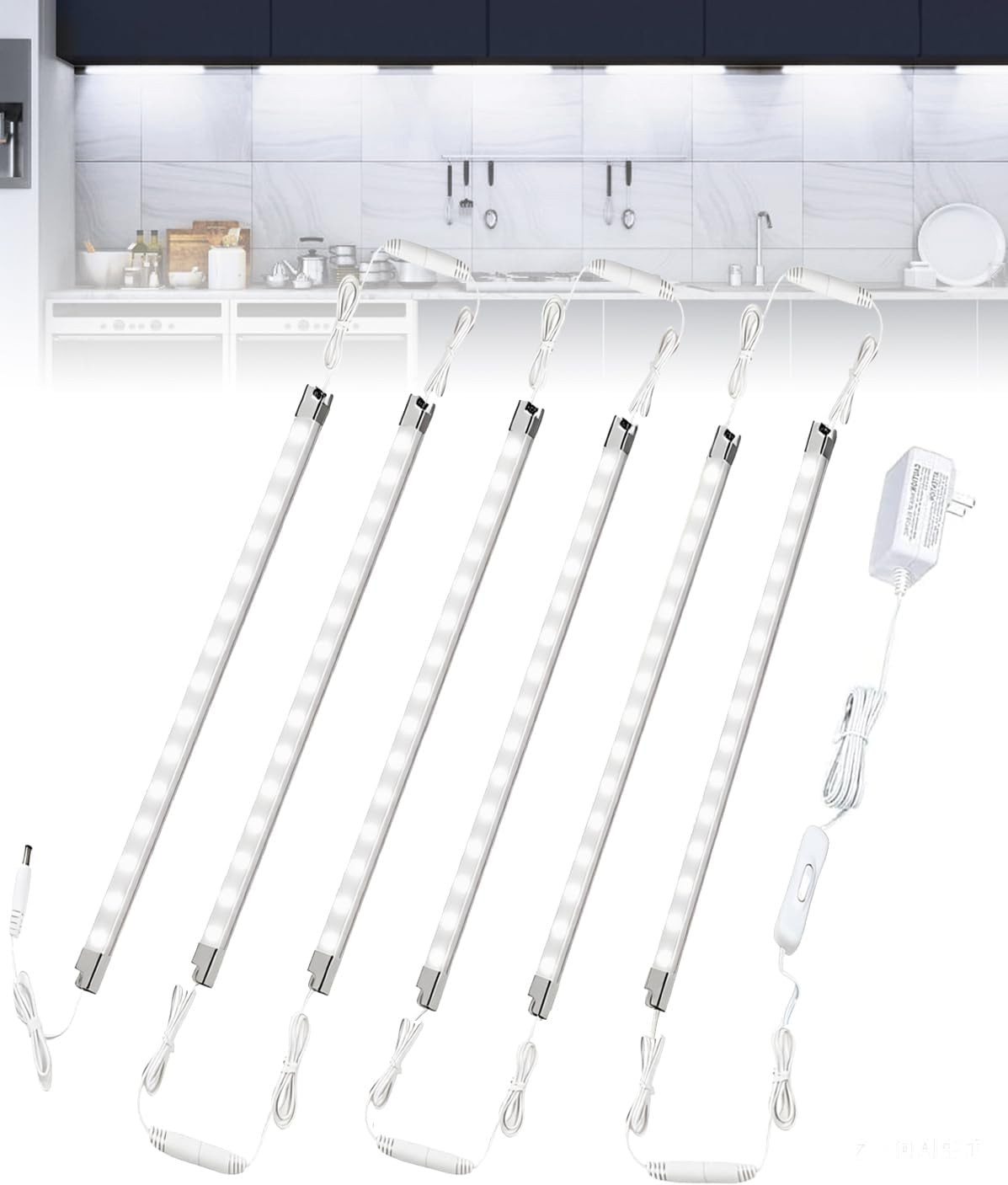 LED Display Lights, 6-Pack Linkable under Cabinet Lighting 6000K | Daylight Whit