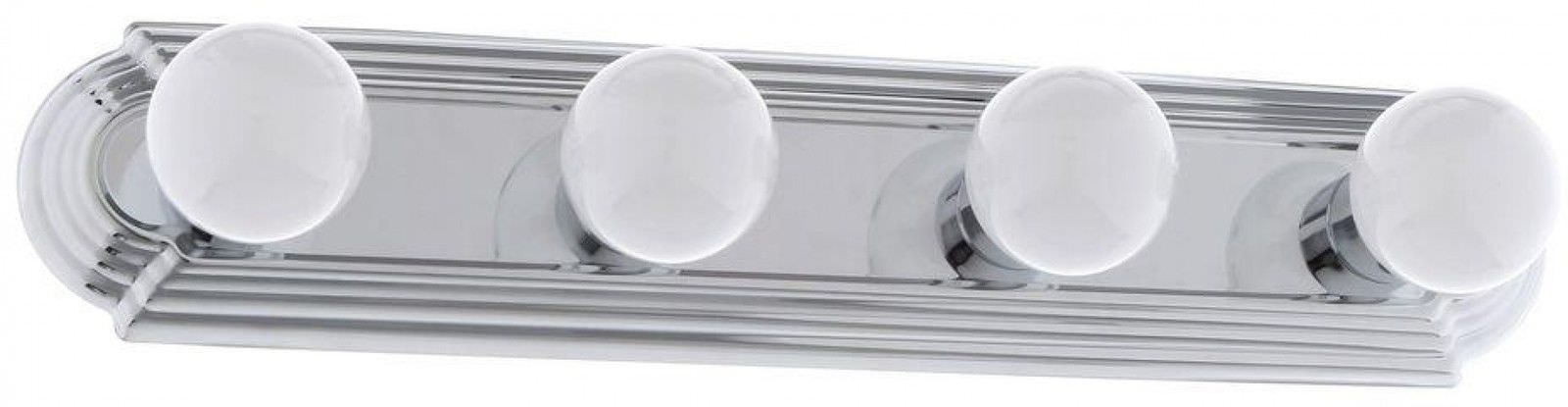 Hardwired Chrome Raceway Bath 4-Light Bar Wall Mount Vanity Fixture 24″X4.7″ NEW