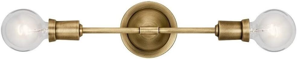 KICHLER Armstrong 2-Light Natural Brass Wall Sconce 43195NBR – Free Shipping
