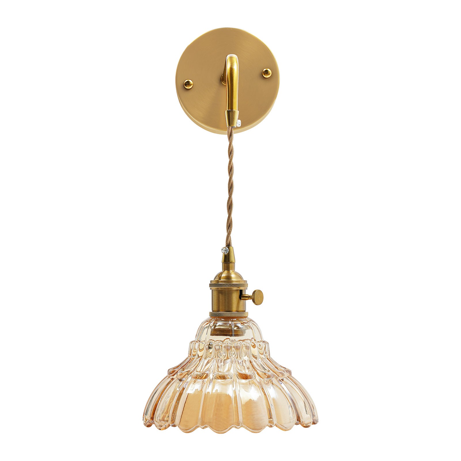 Living Room Wall Light Fixtures 2 Pack, Gold Vanity Lights With Floral Lampshade