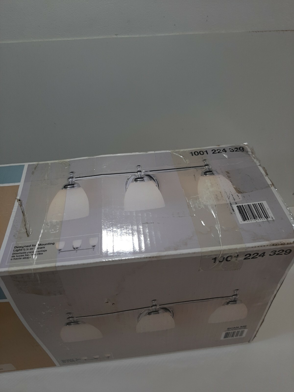New (Open Box) Hampton Bay 1001224329 3 Light Vanity Fixture Chrome Finish