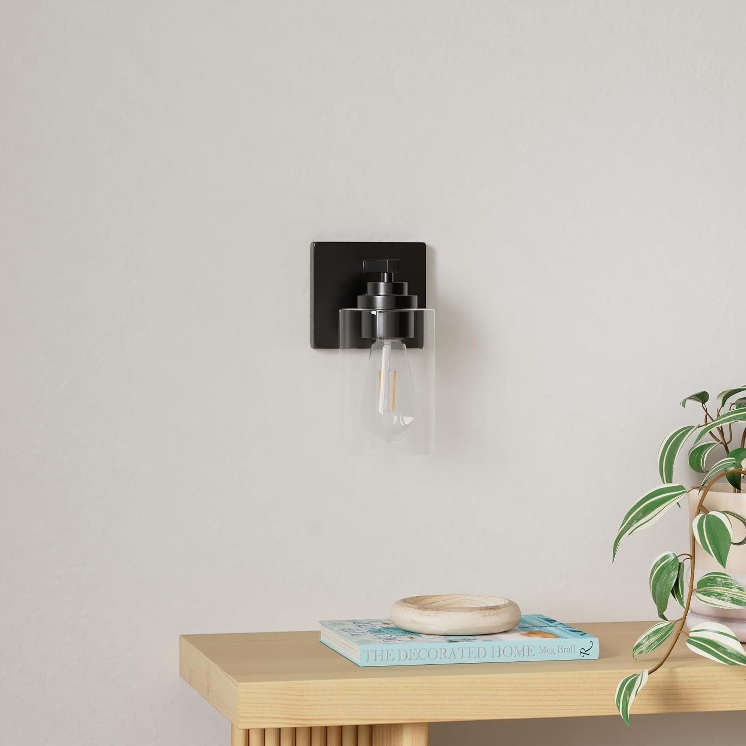 Wall Sconces Set of 2 Matte Black Modern Lighting Fixtures for Bathroom