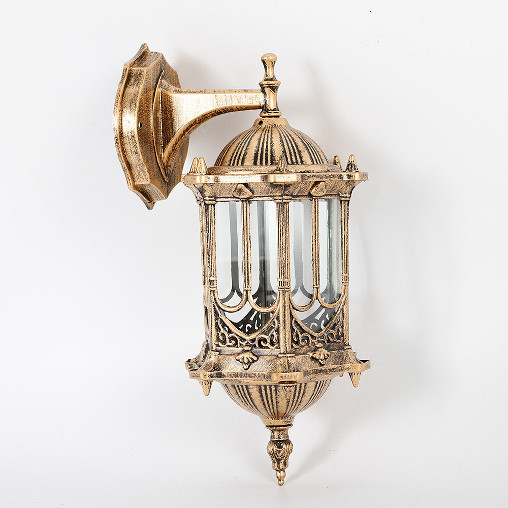 Retro Wall Light Fixture Aluminum Lantern Outdoor Garden Lamp Exterior Sconce