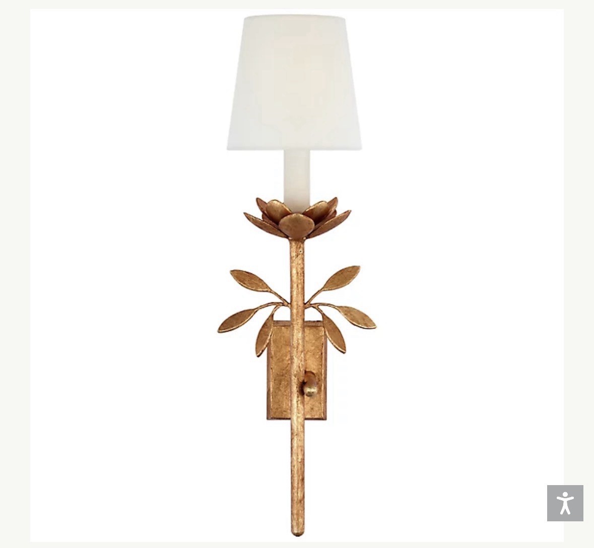 VISUAL COMFORT 22″ Clementine Wall Sconce w Shade in Gold Leaf – Open Box