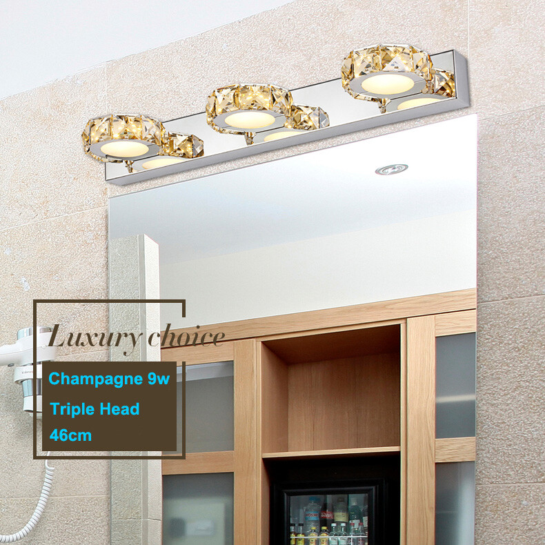 6W/9W/12W LED SMD Crystal Lamp Wall Sconces Mirror Front Light Bedroom Toilet