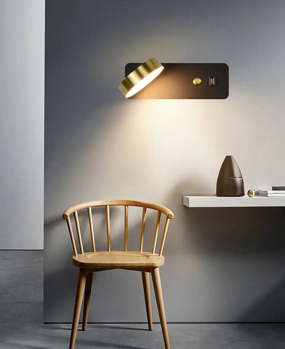 LED Wall Light Modern Indoor 110V 220V 7W 9W W/ Switch Bedroom Bedside USB Lamps