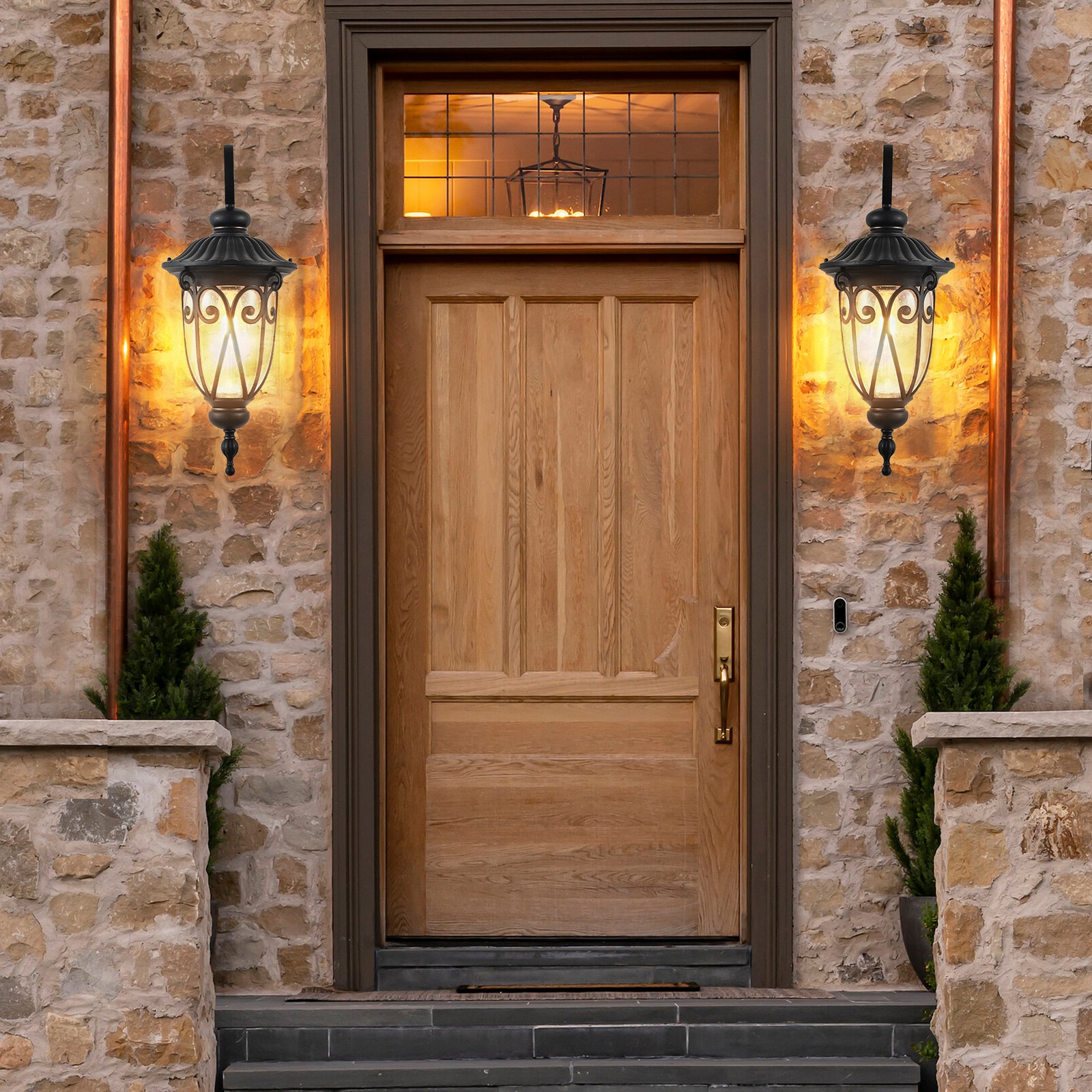 23″ Vintage Outdoor Wall Light Bubble Glass Sconce IP65 Antique Porch Fixture UL