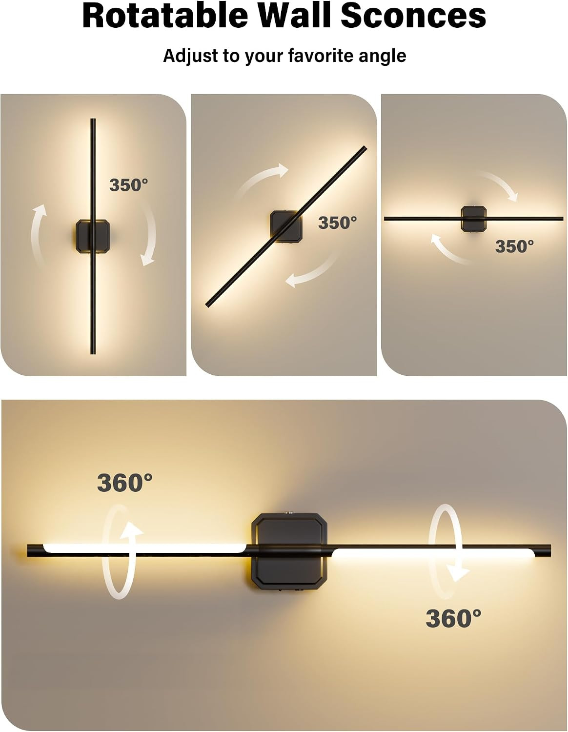 Battery Operated Wall Sconces Set of Two, Wireless Wall Lights Touch & Remote Co