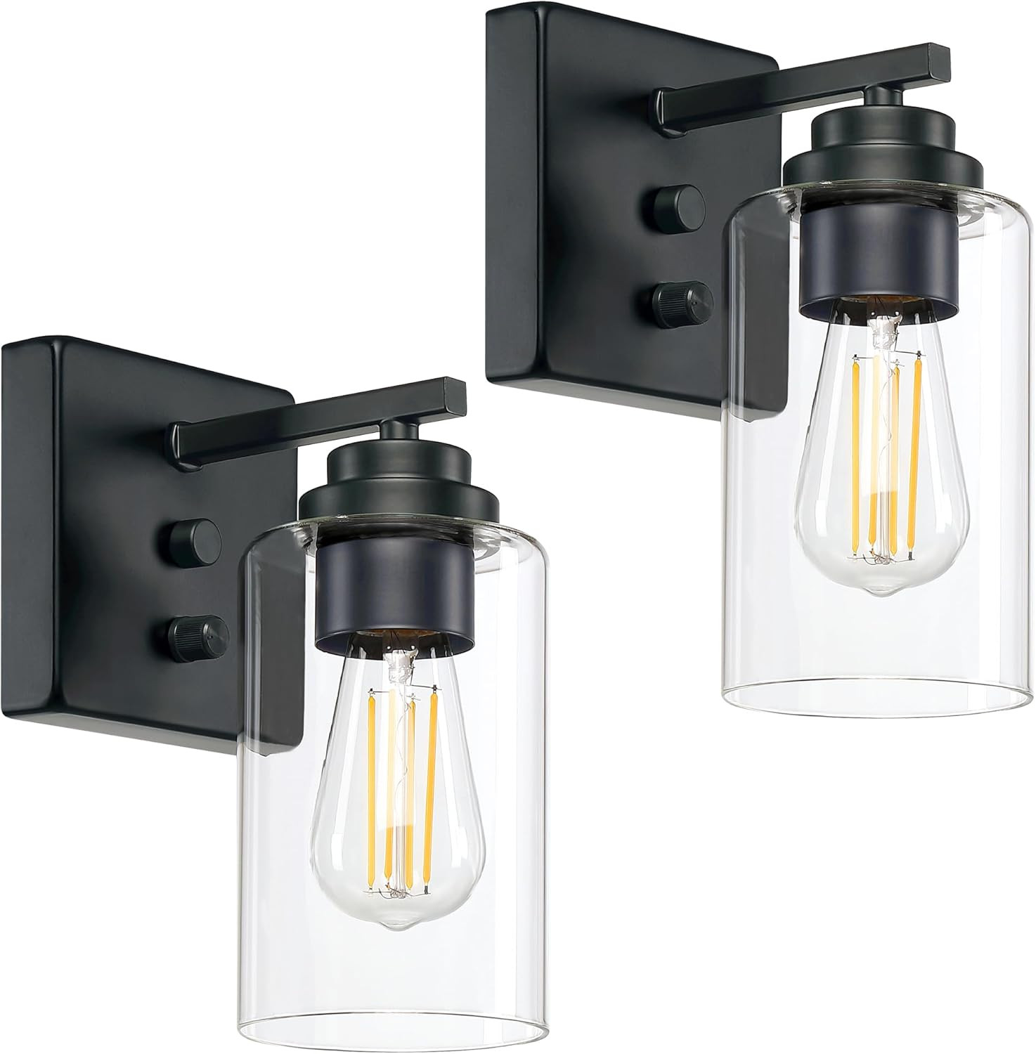 Wall Sconces Set of Two, Wall Mounted Bedside Lamps with Rotary