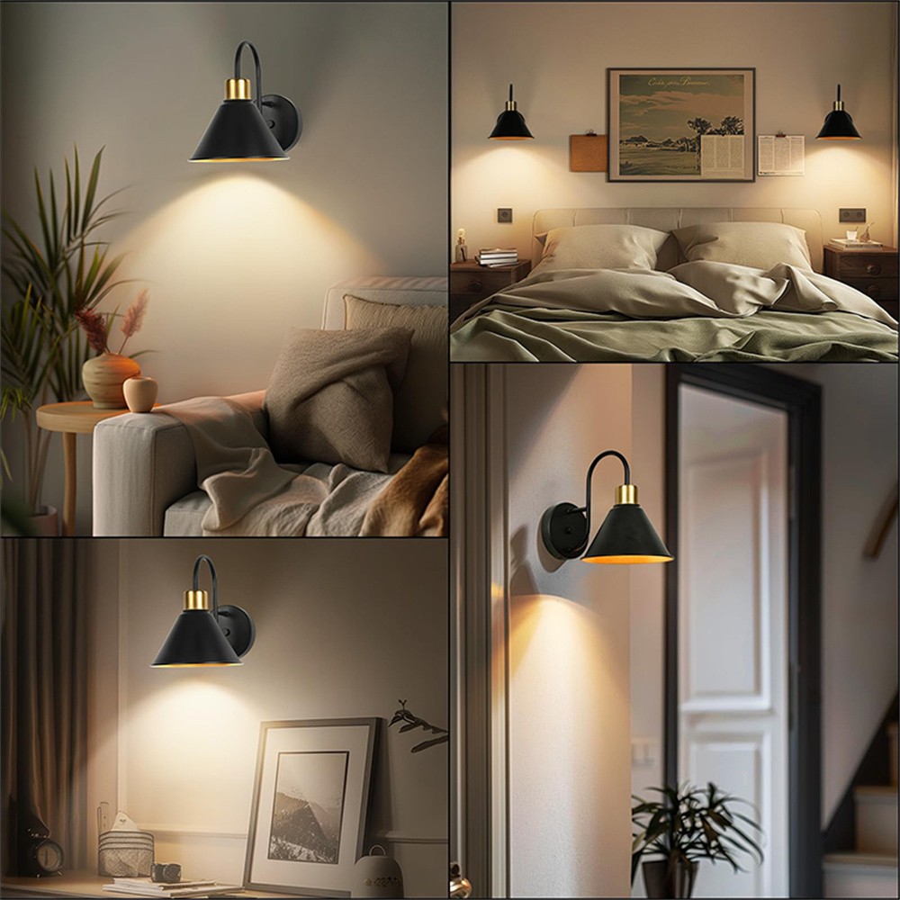 Battery Operated Wall Sconce Set of 2 Wireless Modern LED Wall Light with Remote