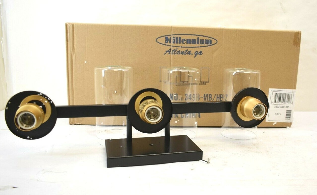 Millennium Lighting 3493 Pasadena 3 Light 24″W Bathroom Vanity Matte Black