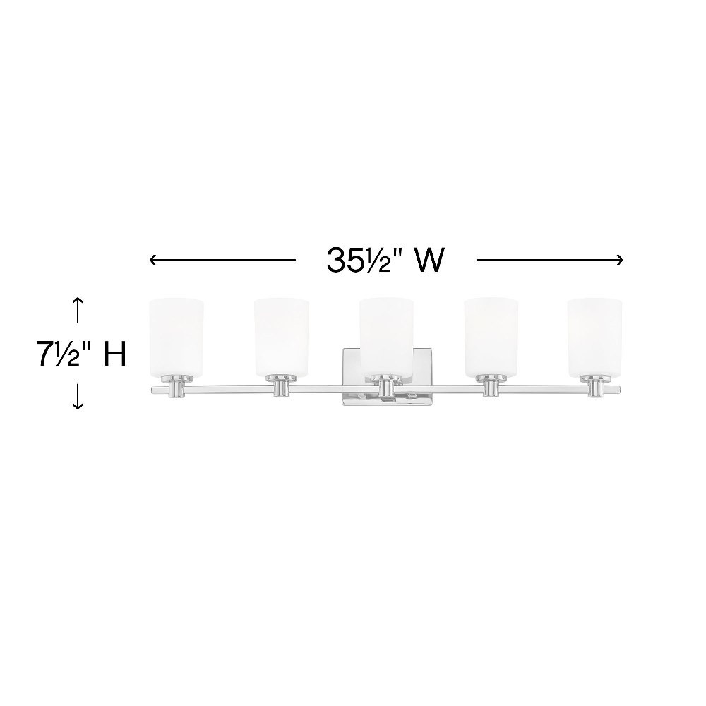 5 Light Bathroom Vanity in Transitional Style – 35.5 Inches Wide by 7.5 Inches