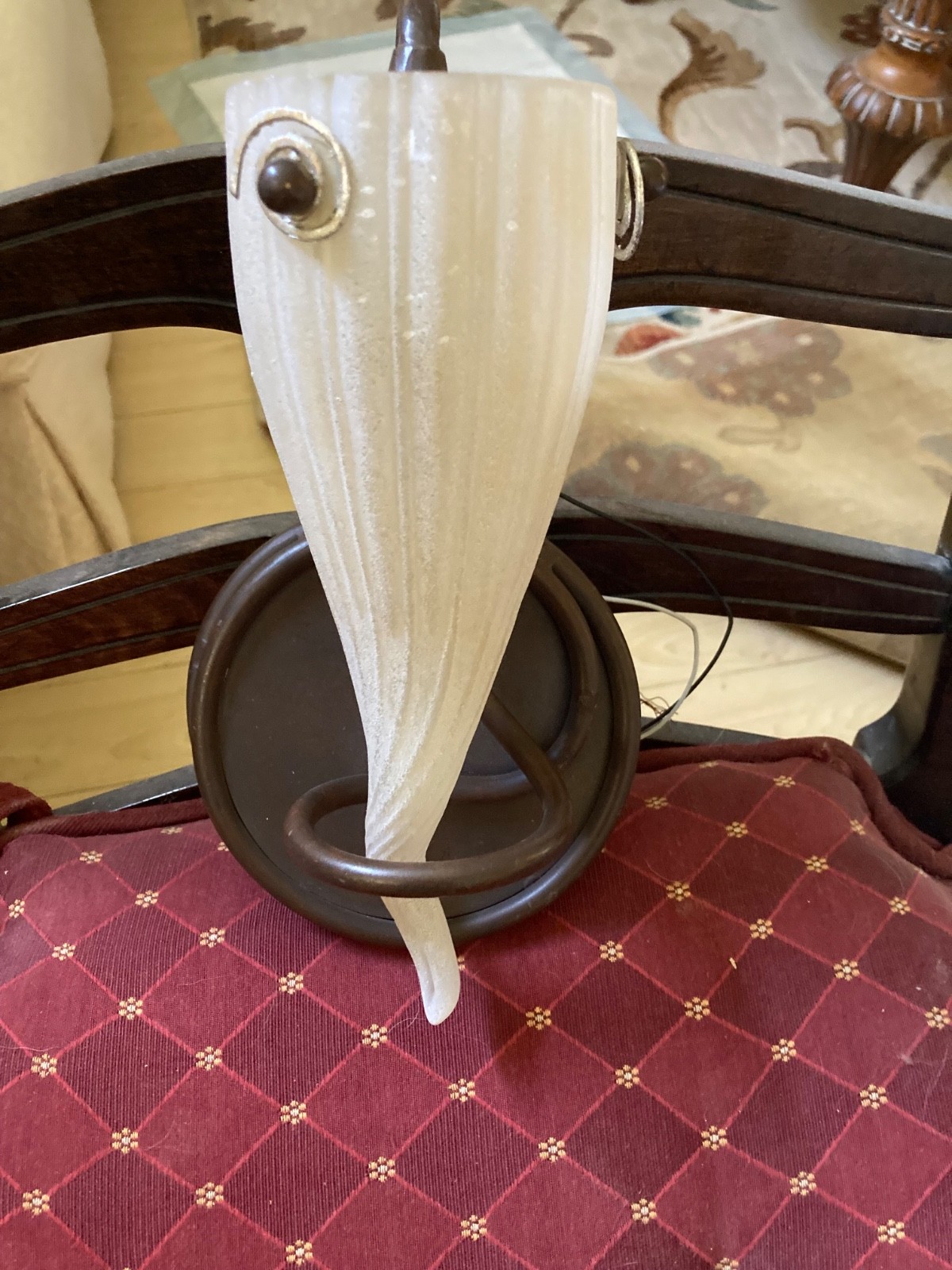 Italian Frosted Fluted Glass Hard-wired Wall Sconce