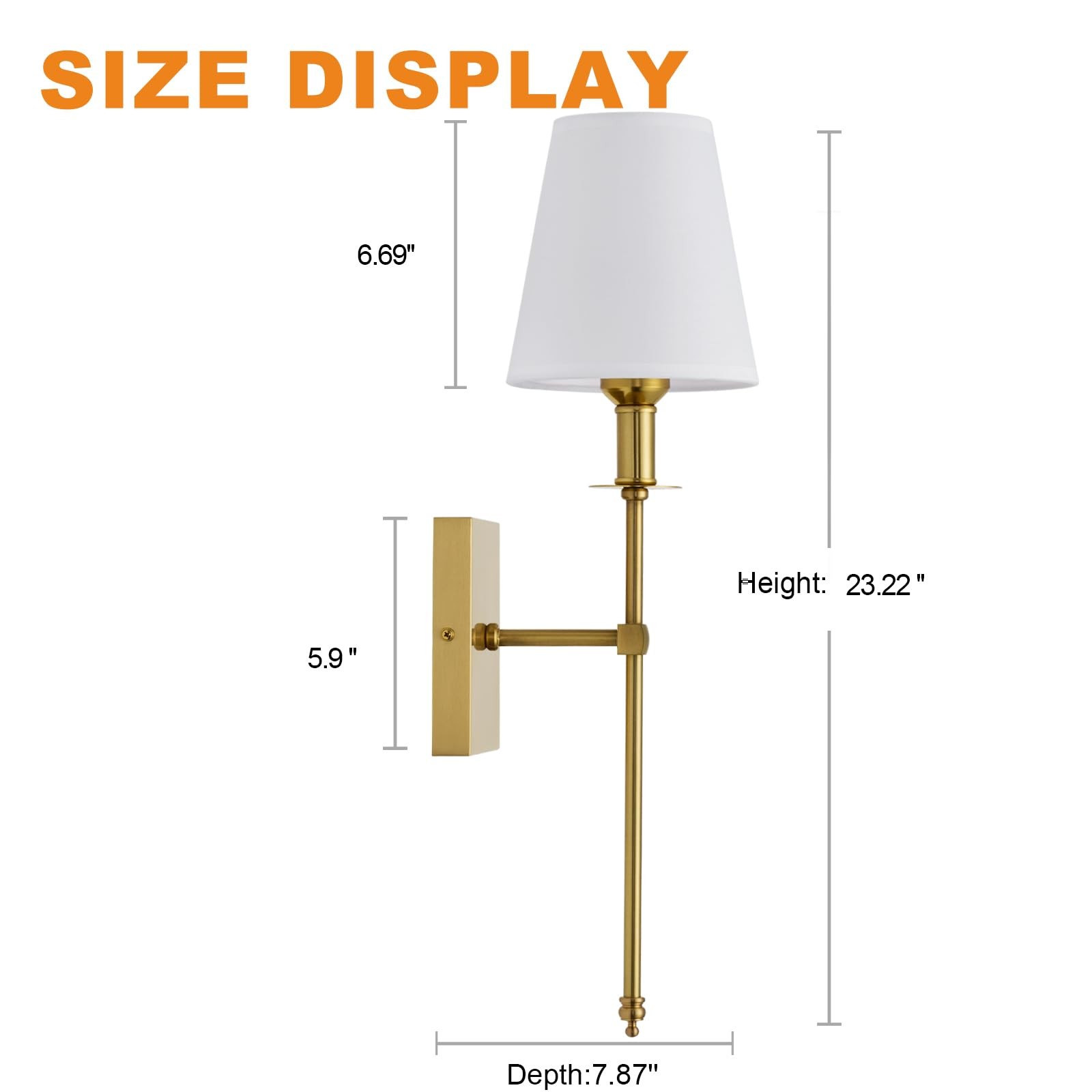 PASSICA DECOR Wall Sconces Set of 2, Hardwired Gold Sconces Wall Lighting,