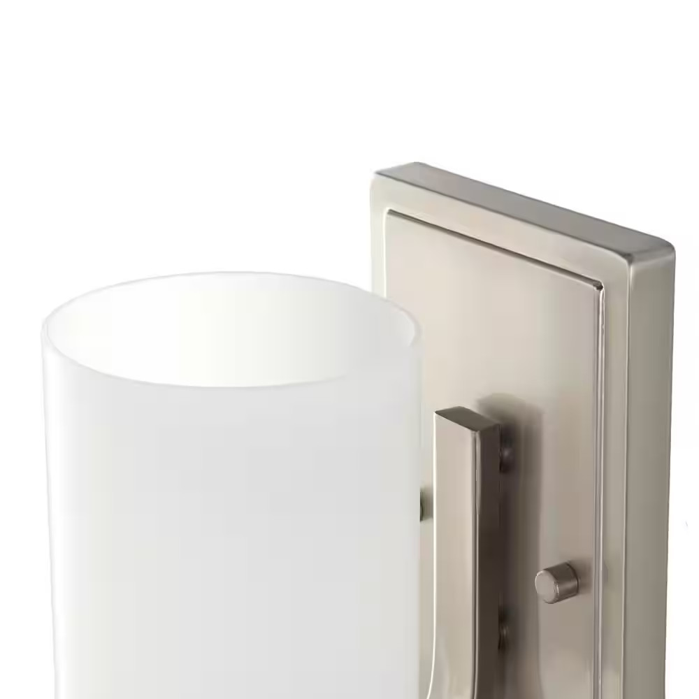 Darlington 4.5 In. 1-Light Brushed Nickel Transitional Wall Sconce with Frosted