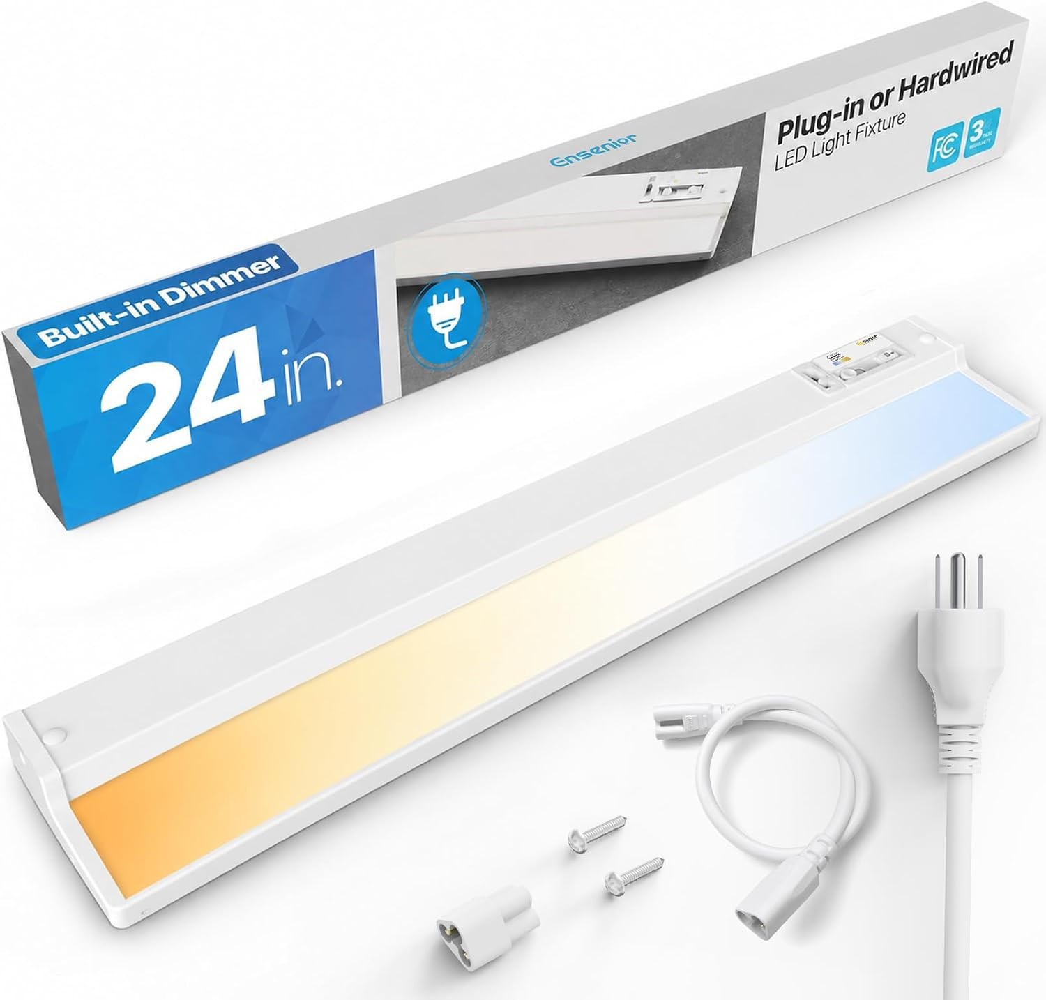 Plug in or Hardwired under Cabinet Lighting, 24 Inch 14W | Premium Aluminum, Bui