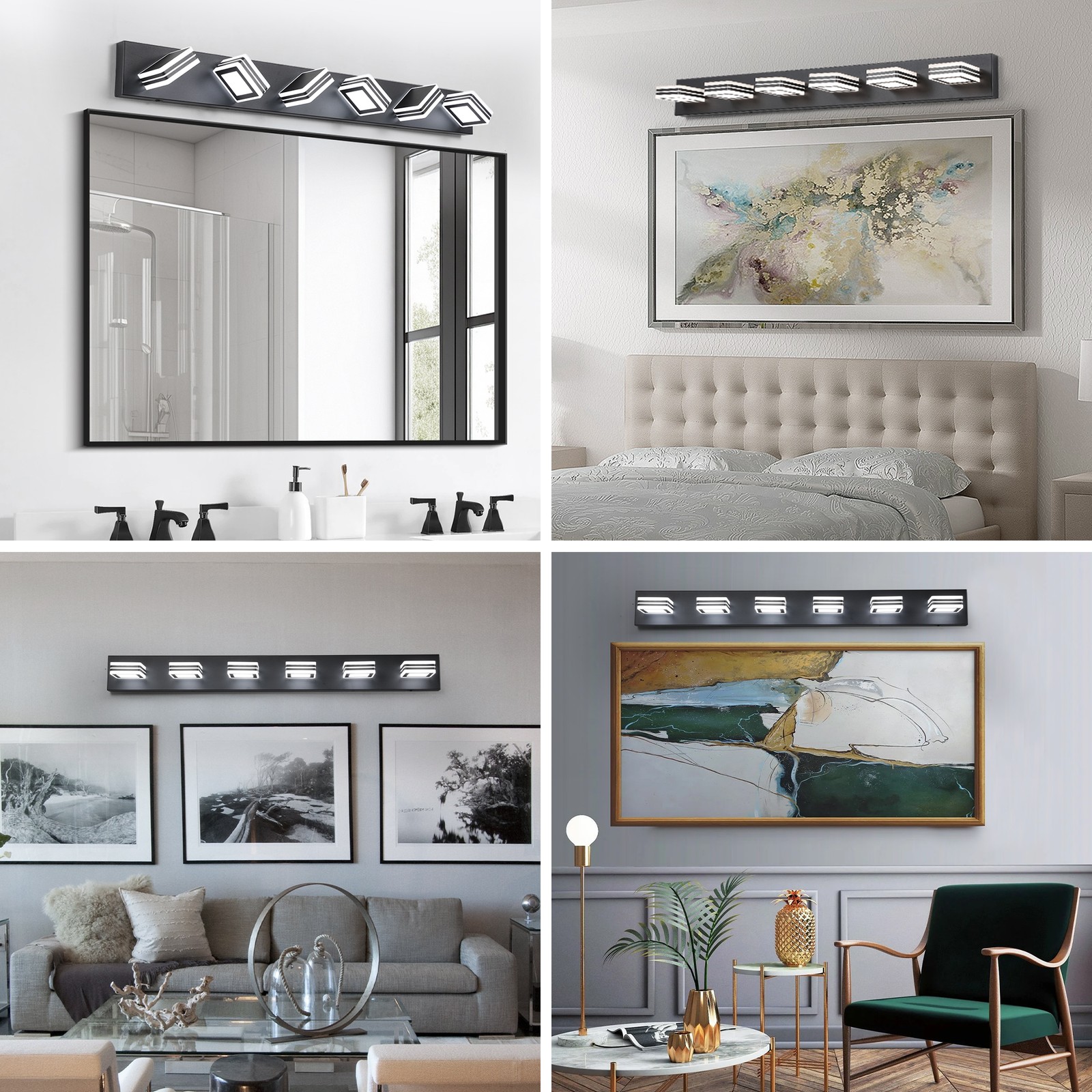 39 Inch LED Vanity Light 6 Lights 5CCT Sconce Bathroom Mirror Wall Lamp Fixture