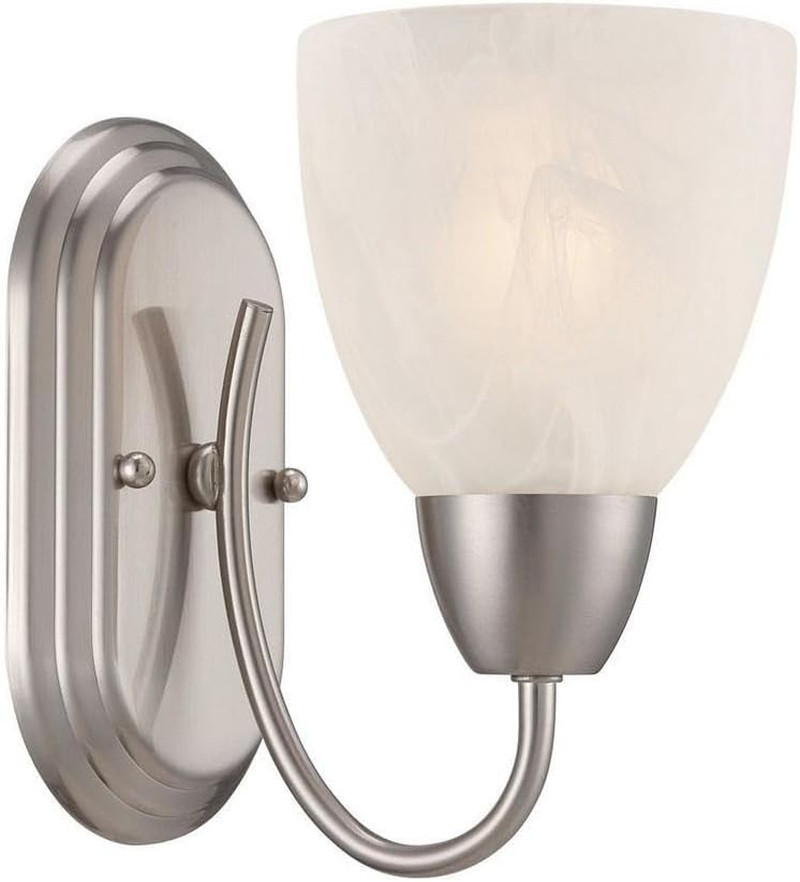 15005-1B-35 Torino Wall Sconce, Brushed Nickel,Silver, 8 In.