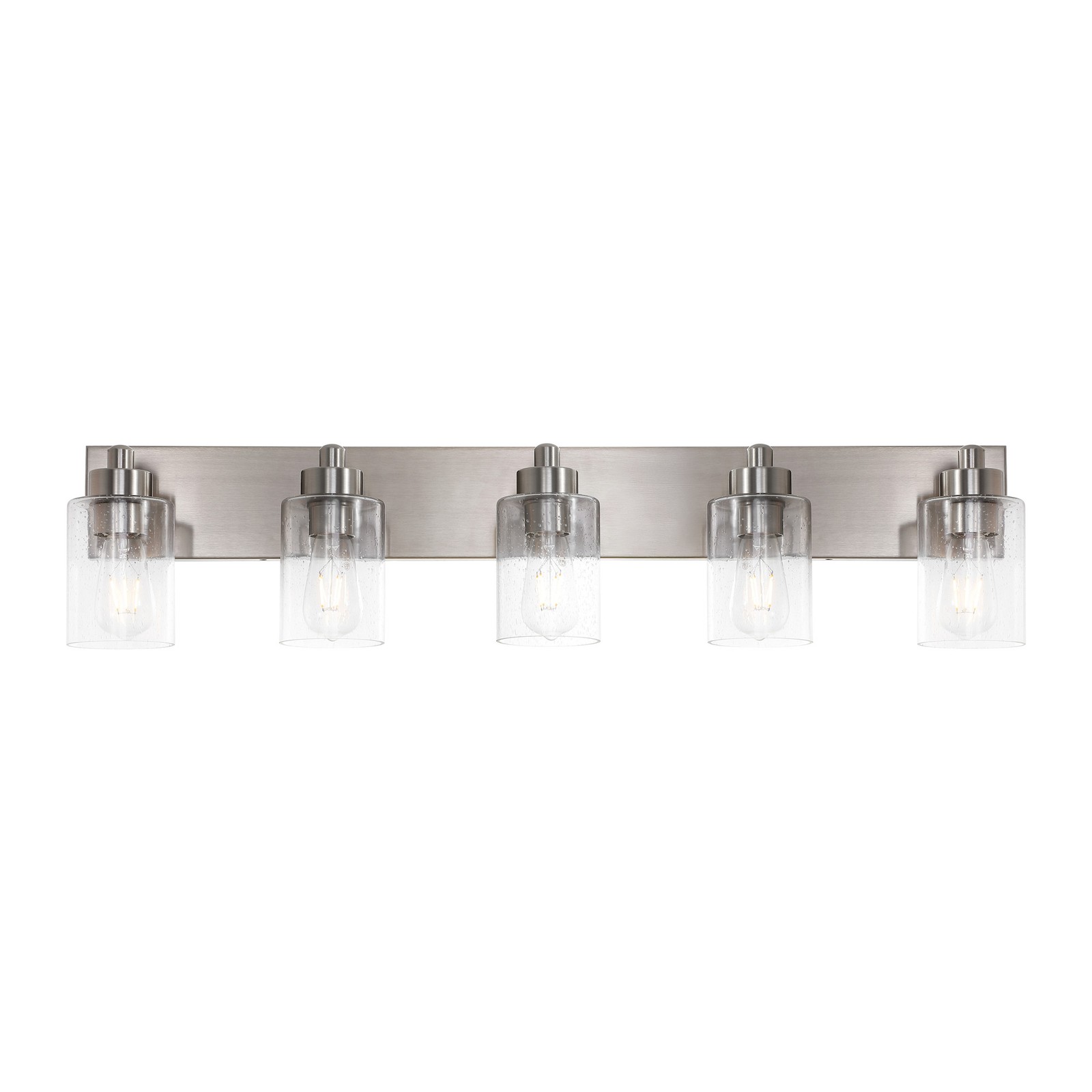 JONATHAN Y Lighting JYL7620 Irving 5 Light 36″W LED Vanity Light – Nickel