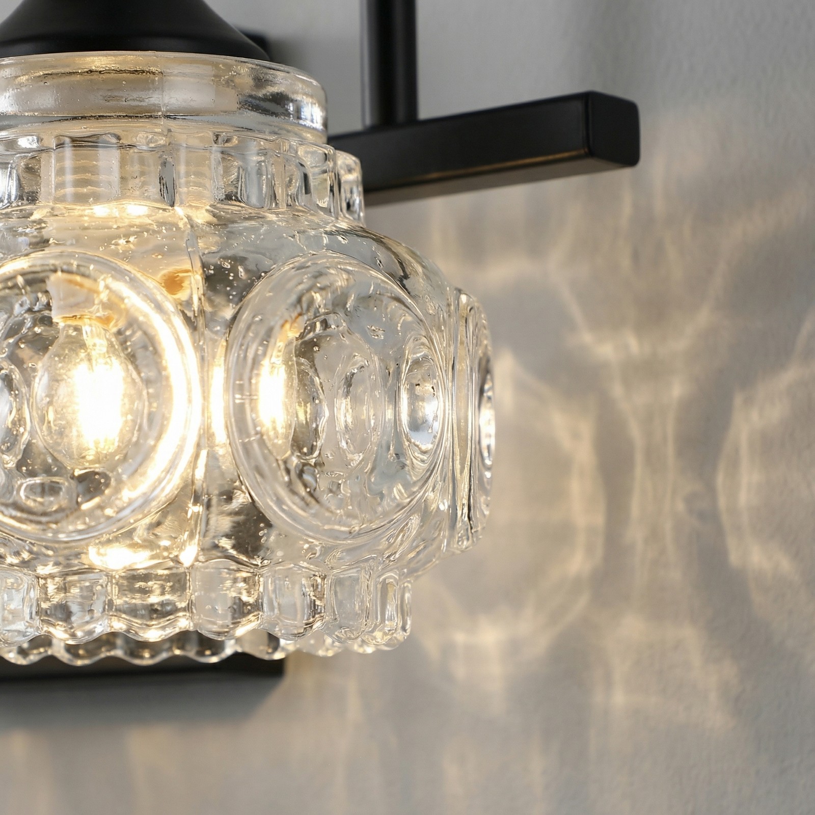 23» Vanity Light 4 Lights Black with Crystal Shade Bathroom Mirror Wall Fixture