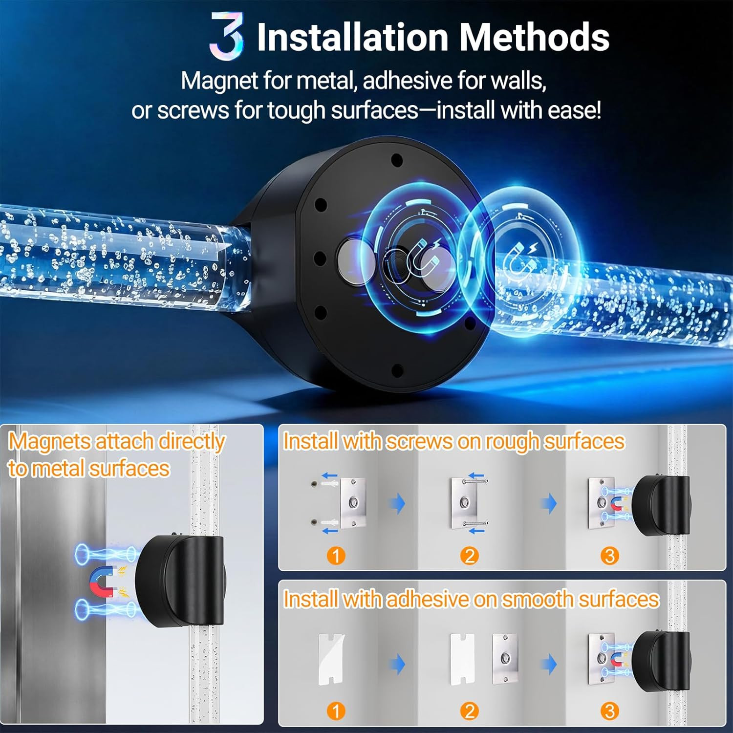Rechargeable Magnetic Wall Sconces Set of 2 with Remote & Touch Control