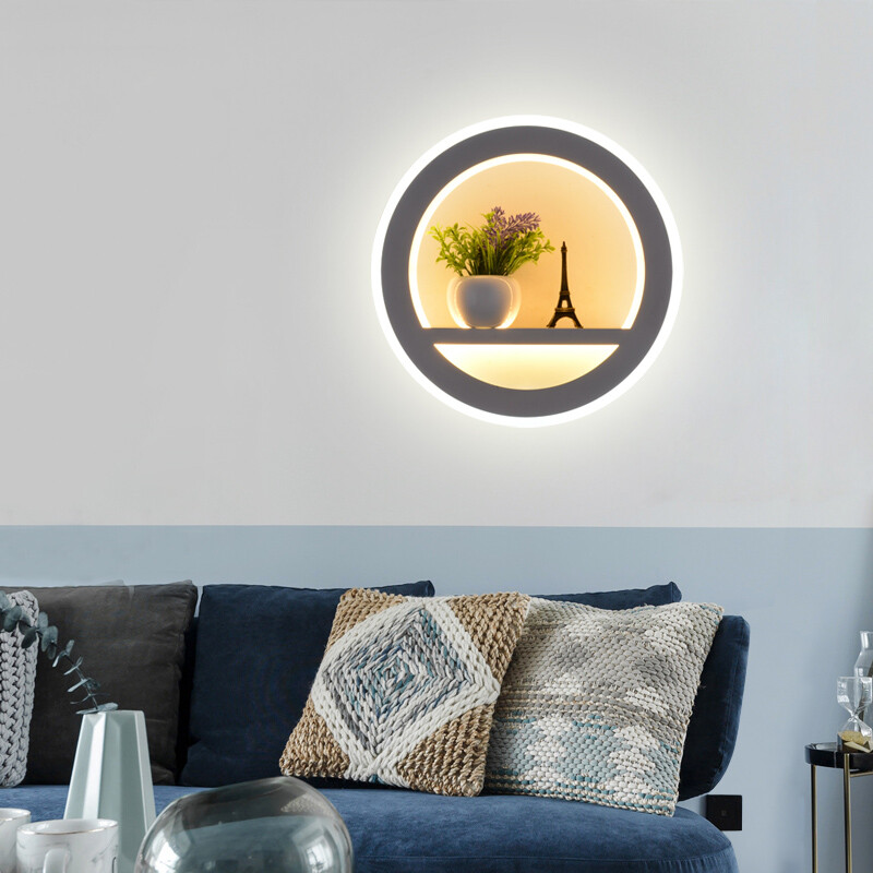 Indoor 18W LED Wall Sconce Light Fixture Acrylic Lamp Flower+Tower Decor Bedroom