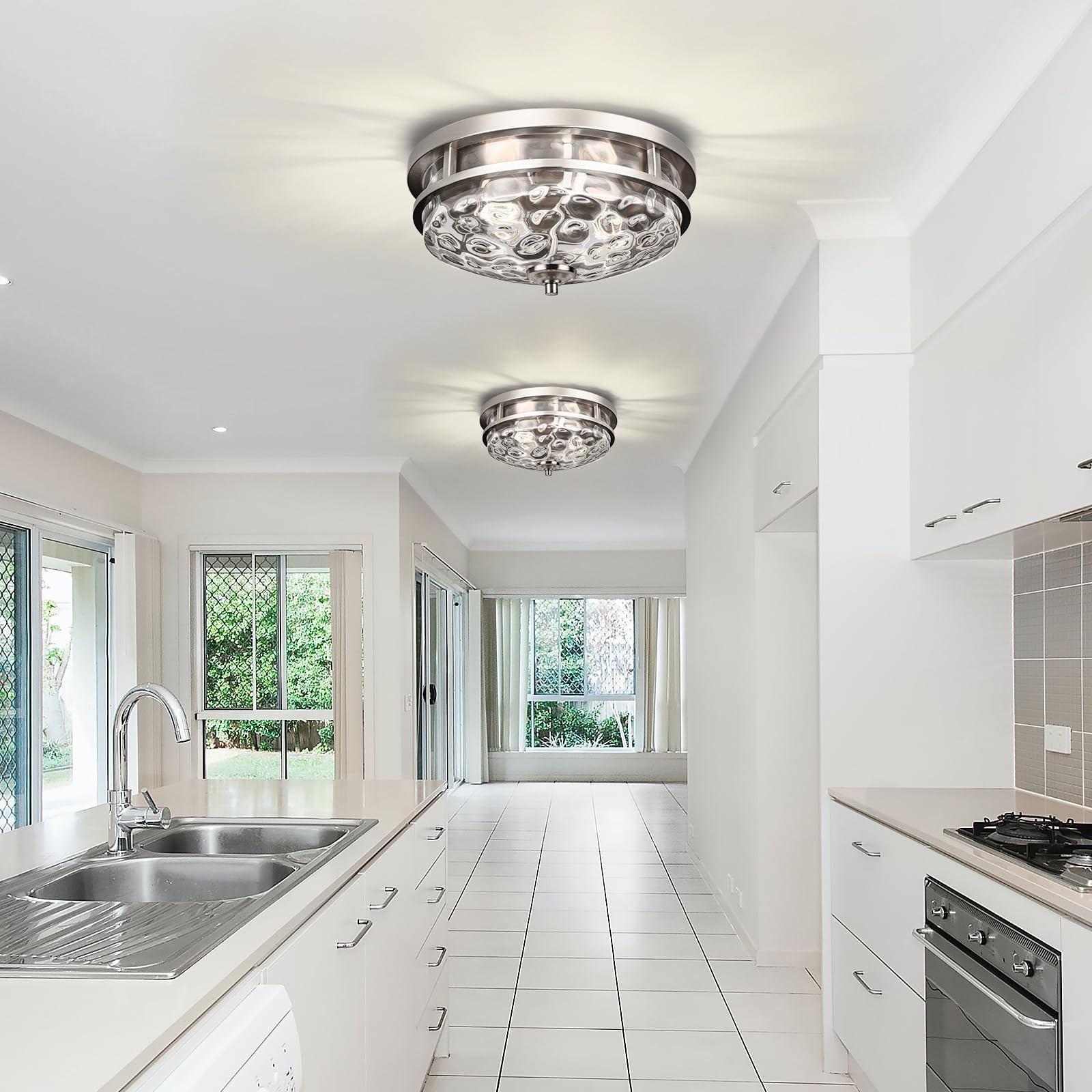 Flush Mount Ceiling Lights, 2-Light Farmhouse Close to Ceiling Light, Industr…