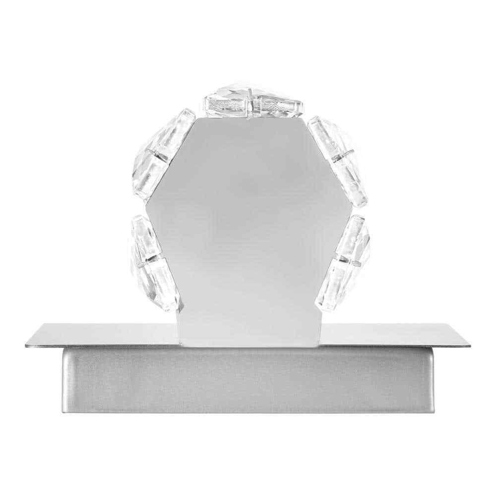 Home Decorators Keighley LED Chrome & Crystal Vanity Wall Sconce Light Fixture
