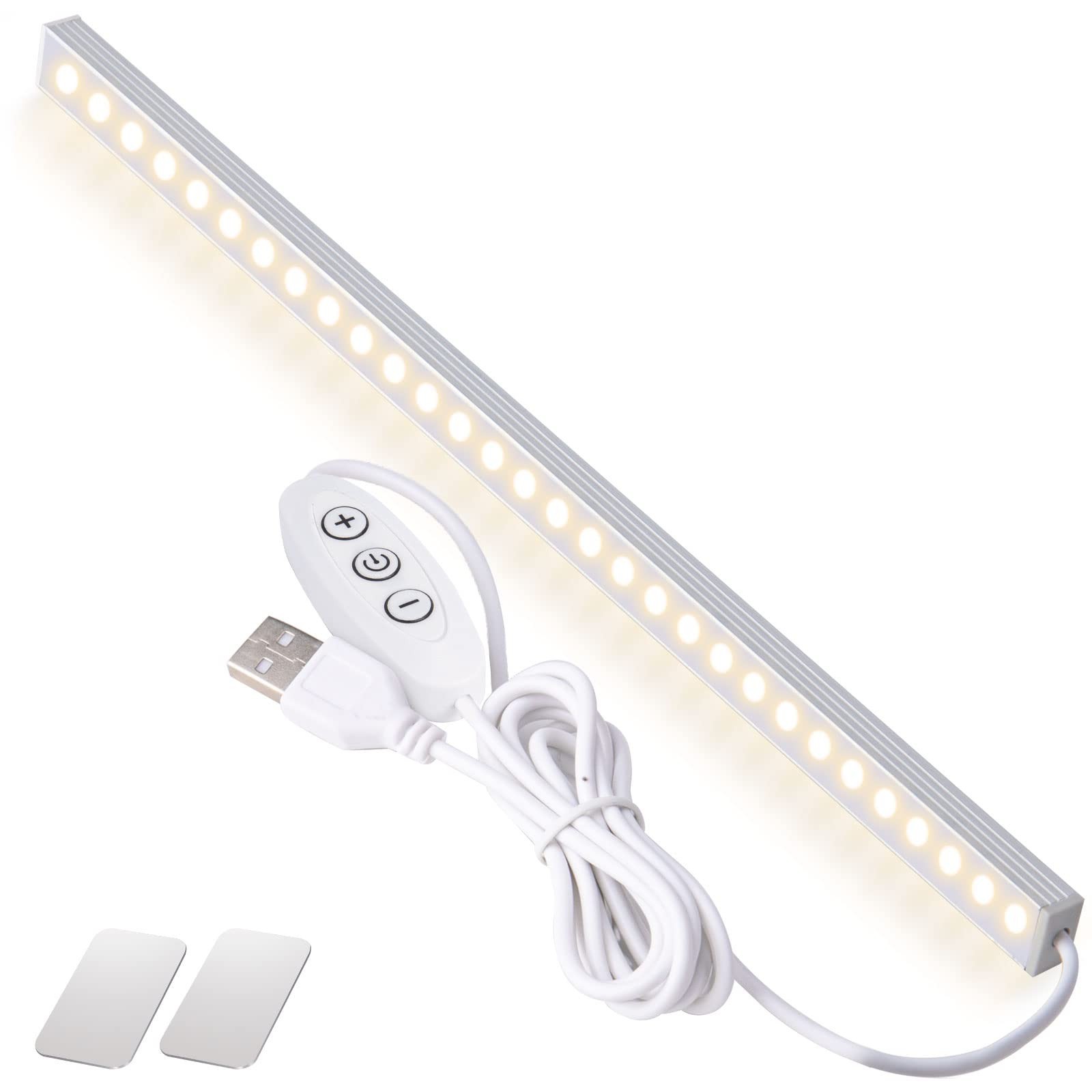 Light USB Powered Under Cabinet Lighting 12″ Tool-Free Mount Dimmable LED Strip