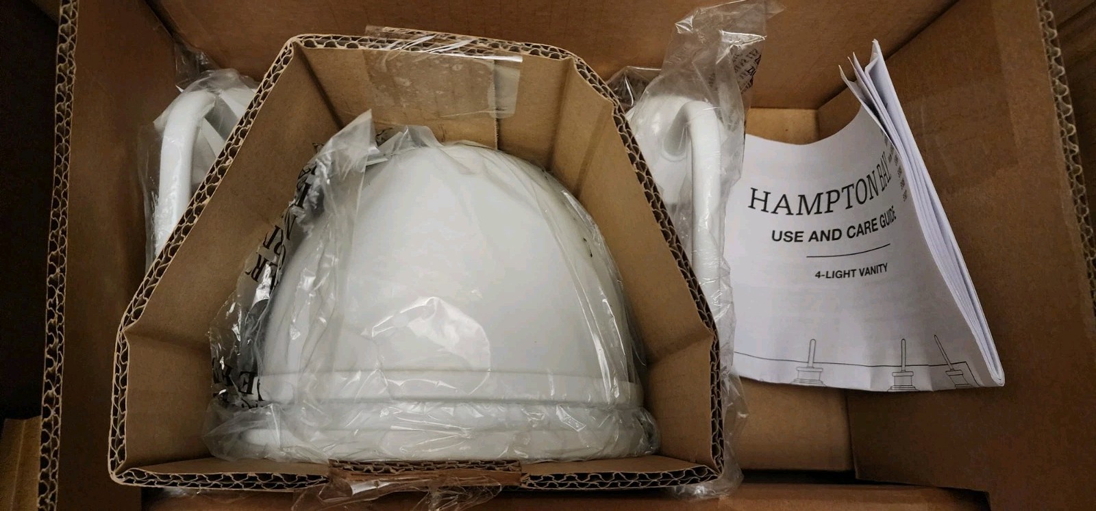 Tallulah 30 in 4-Light White Bathroom Vanity Light White with white Globes