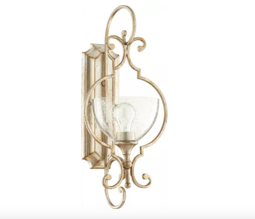 Quorom 5414-1-60 Ansley Single Light 10″ Wide Bathroom Sconce,Aged Silver Leaf
